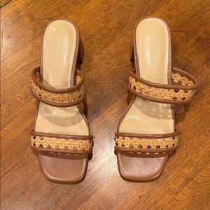 Ann Taylor Tan Woven Strap Sandals